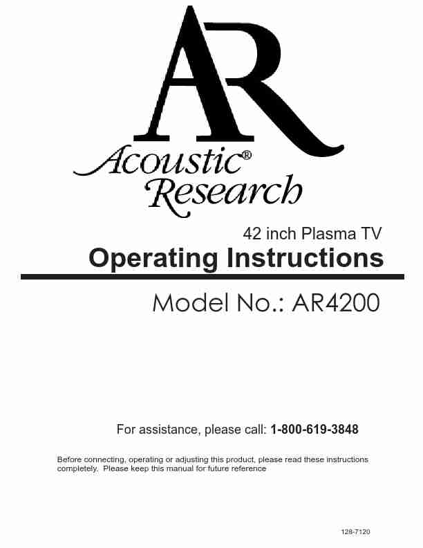 Acoustic Research Flat Panel Television AR4200-page_pdf